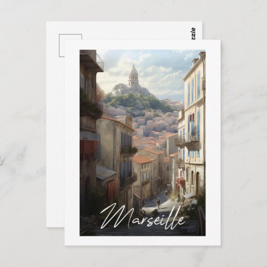 Marseille - illustration ポストカード (正面/裏面)