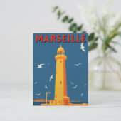 Marseille Lighthouse French Riviera Travel ポストカード (スタンド正面)