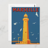 Marseille Lighthouse French Riviera Travel ポストカード (正面/裏面)