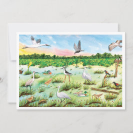 Marsh Wetlands Flat Greeting Card サンキューカード