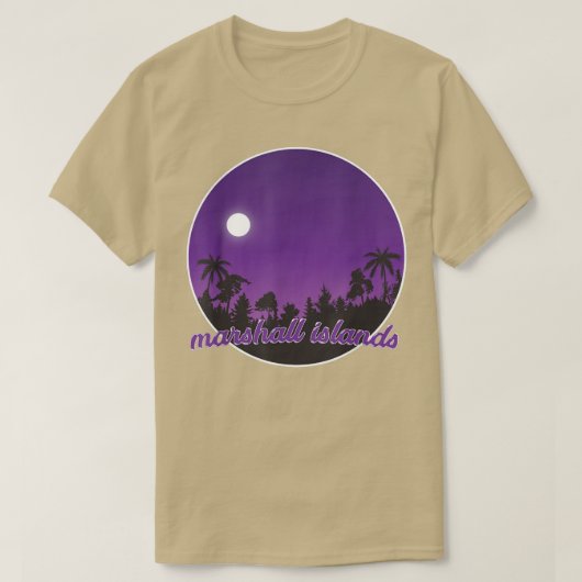 marshall islands By night with Palms  Tシャツ (デザイン正面)