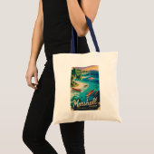 Marshall Islands Coast Illustration Travel Art トートバッグ (正面(商品))