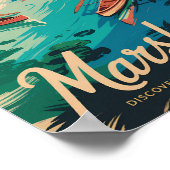 Marshall Islands Coast Illustration Travel Art ポスター (角)