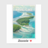 Marshall Islands Illustration Travel Art Vintage シール (シート)