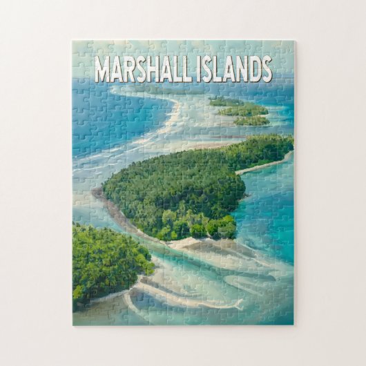 Marshall Islands Illustration Travel Art Vintage ジグソーパズル (縦)