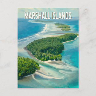 Marshall Islands Illustration Travel Art Vintage ポストカード