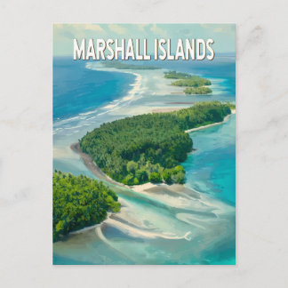 Marshall Islands Illustration Travel Art Vintage ポストカード