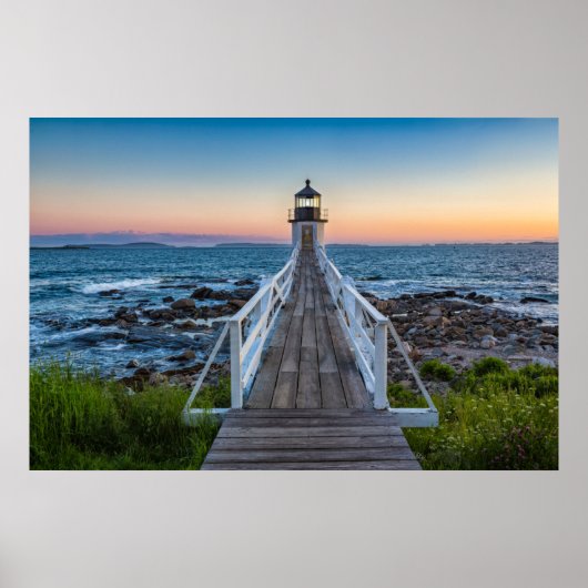 Marshall Point Lighthouse at Sunset ポスター (正面)