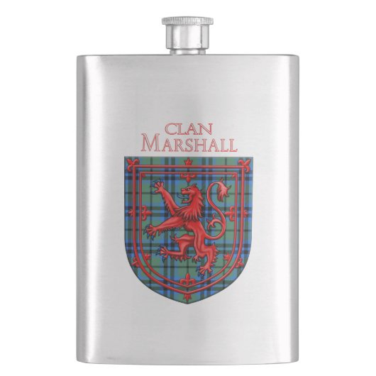 Marshall Tartan Scottish Plaid Lion Rampant フラスク (正面)