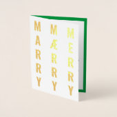 "MARSHES MAERRY"メリークリスマスの保存日付写真 箔カード (正面)