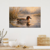 Marshland Duck | Coastal Wildlife Art | Poster ポスター (キッチン)