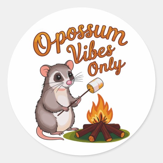 MarshmallowでOpossum - Opossumビアのみ ラウンドシール (正面)
