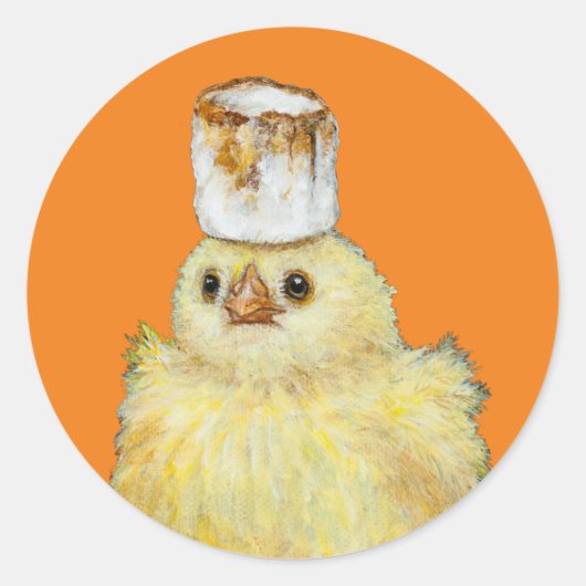 Marshmallowピープステッカー ラウンドシール (正面)