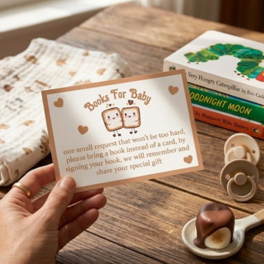 Marshmallow Baby Shower Books For Baby エンクロージャーカード