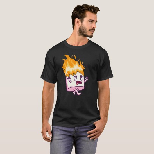 Marshmallow On Fire S'mores Camping Campfire Smore Tシャツ (正面フル)