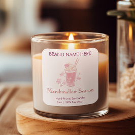 Marshmallow Season  | Pink Candle Labels スクエアシール
