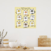 MARSHmeowLOWSお洒落 Wordplay Cat Marshmallows ポスター (キッチン)