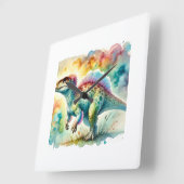 Marshosaurus Dreams 020924AREF124 - Watercolor スクエア壁時計 (傾斜)