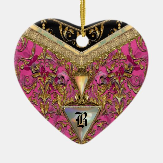 Marshwellのビクトリア時代の人のモノグラム セラミックオーナメント (正面)