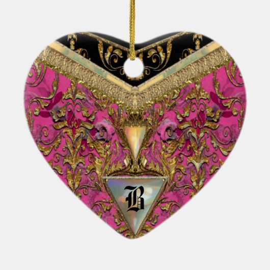 Marshwellのビクトリア時代の人のモノグラム セラミックオーナメント (裏面)