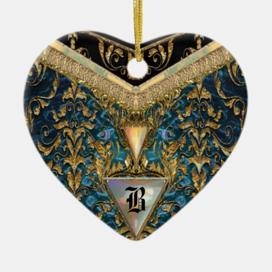 Marshwell Cordellのビクトリア時代の人のモノグラム セラミックオーナメント (正面)