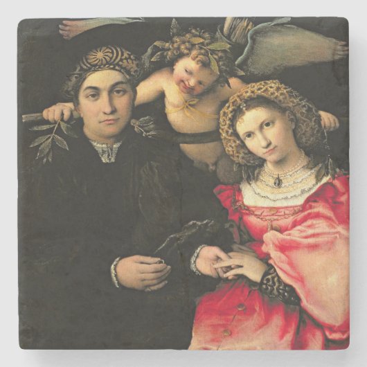 Marsilio Cassottiおよび彼の妻、Faustina Signor ストーンコースター (正面)