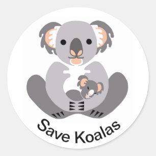 Marsuphial-救 KOALAS – オーストラリア – 自然 ラウンドシール