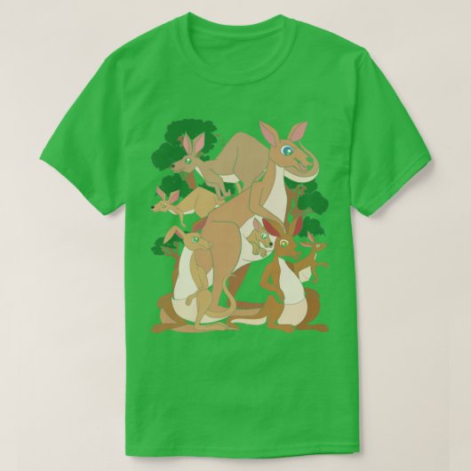 Marsupial Kangaroo愛好家オーストラリア動物漢太郎 Tシャツ (デザイン正面)