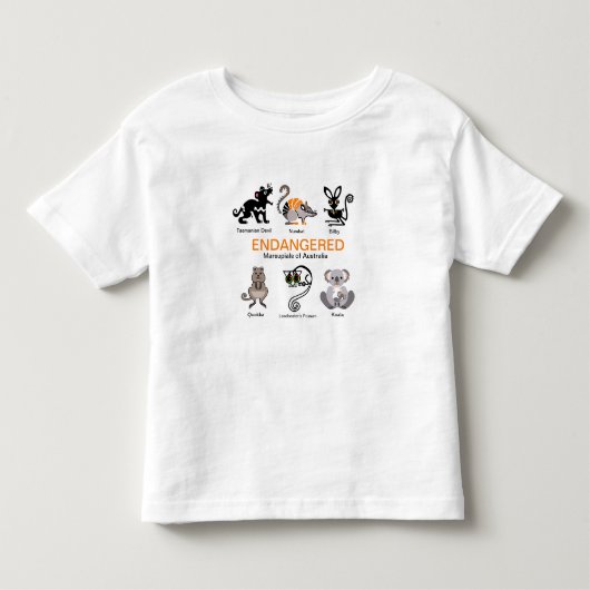 MARSUPIALS – 野生生物 – 絶滅危惧動物 – トドラーTシャツ (正面)