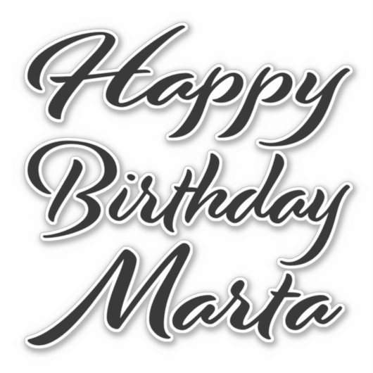 Marta Name Vorname black Sticker Geburtstag シール (正面)