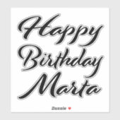 Marta Name Vorname black Sticker Geburtstag シール (シート)