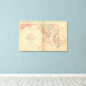 Martenet's Map of Maryland, Atlas Edition キャンバスプリント (インサイチュ (ウッドフロア))