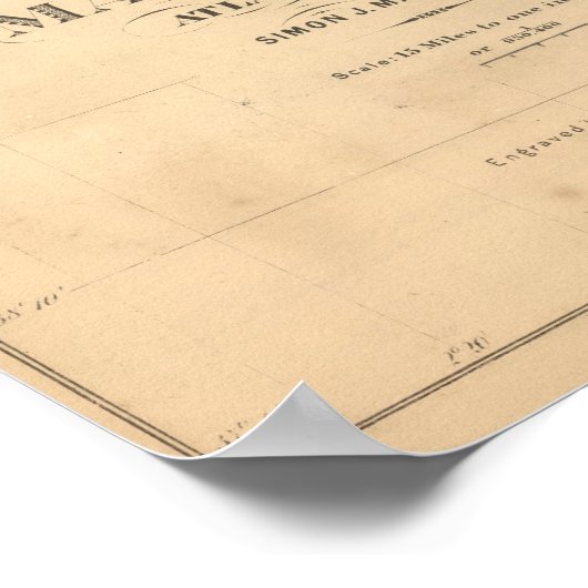 Martenet's Map of Maryland, Atlas Edition ポスター (角)