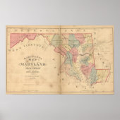Martenet's Map of Maryland, Atlas Edition ポスター (正面)