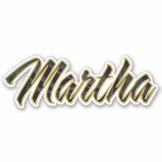 Martha black gold Lettering Aufkleber Sticker シール (正面)