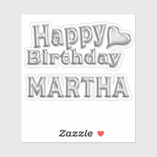 Martha Happy Birthday silver Aufkleber Sticker シール (シート)