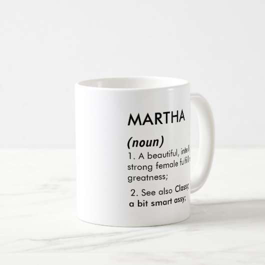 Martha name, Editable name, Custom name コーヒーマグカップ (正面右)