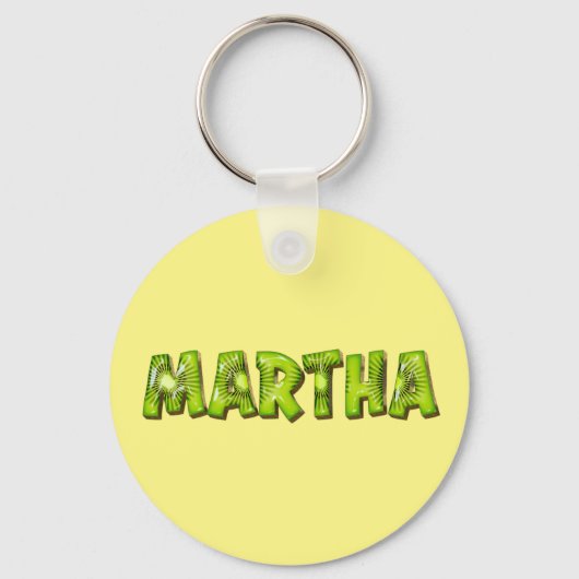 Martha Name Kiwi Design Schlüsselanhänger キーホルダー (正面)