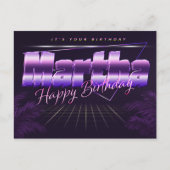 Martha Name Vorname lila Postkarte Geburtstag ポストカード (正面)