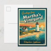 Martha’s Vineyard MA, Edgartown Lighthouse ポストカード (正面/裏面)