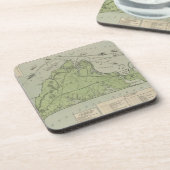 Marthas Vineyard (1913年)のヴィンテージの地図 コースター (左側)