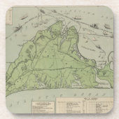 Marthas Vineyard (1913年)のヴィンテージの地図 コースター (正面)