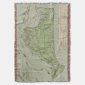 Marthas Vineyard (1913年)のヴィンテージの地図 スローブランケット (正面縦)