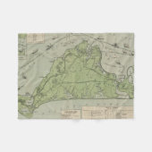 Marthas Vineyard (1913年)のヴィンテージの地図 フリースブランケット (正面(横))
