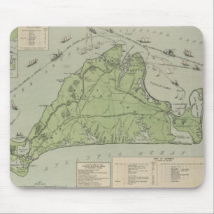 Marthas Vineyard (1913年)のヴィンテージの地図 マウスパッド