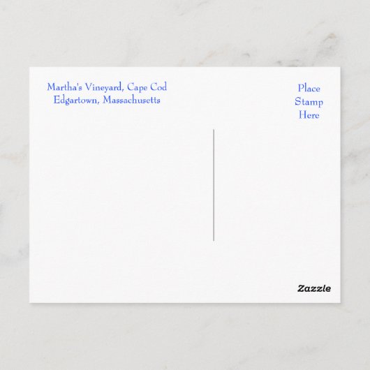 Martha's Vineyard Cape Cod, Edgartown MAポストカード ポストカード (裏面)