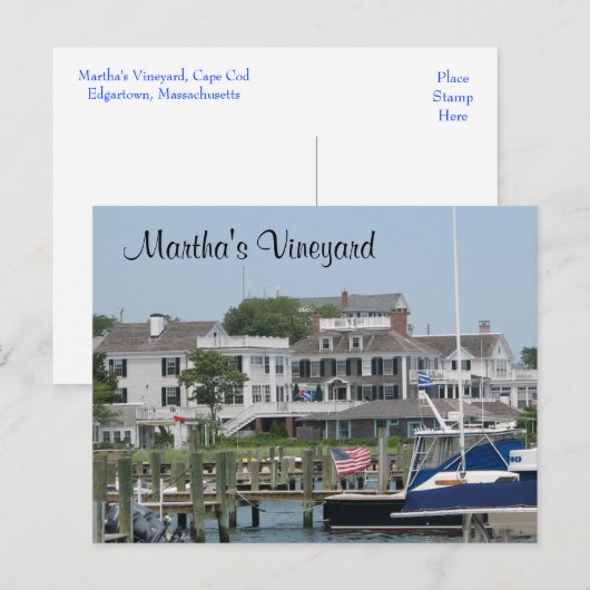 Martha's Vineyard Cape Cod, Edgartown MAポストカード ポストカード (正面/裏面)