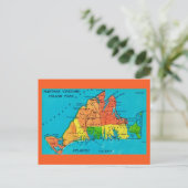 Martha's Vineyard Island Map Postcard ポストカード (スタンド正面)