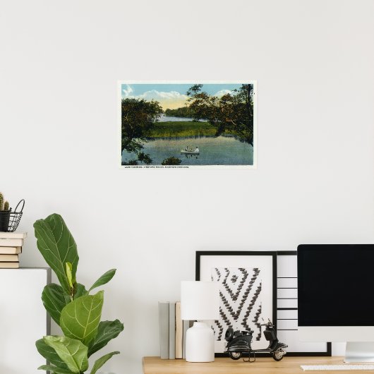 Martha's Vineyard, Lake Tashmoo Scene ポスター (ホームオフィス)