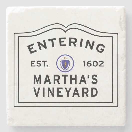 Martha's Vinyard Massachusetts Entering ストーンコースター (正面)